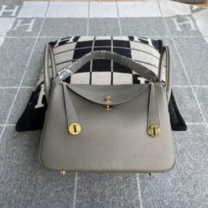 Double-Zip Bag 30cm – Clemence, Etain, Gold Hardware