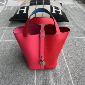 Bucket Tote 18cm – Clemence, Three Colors, Silver Hardware