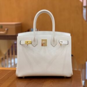 Top-Handle Bag 30cm – Epsom, Creamy White, Gold Hardware