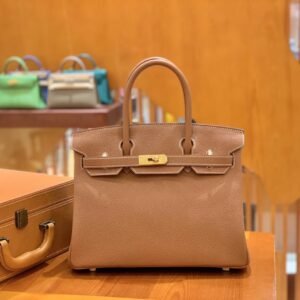 Top-Handle Bag 30cm – Togo, Golden Brown, Gold Hardware