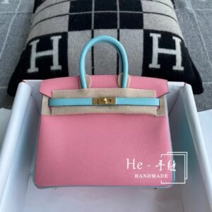 Top-Handle Bag 25cm – Epsom, Rose Confetti / Blue Atoll, Gold Hardware