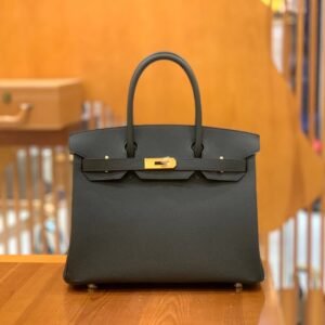 Top-Handle Bag 30cm – Epsom, Noir, Gold Hardware