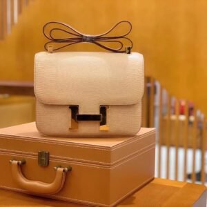 Buckle Flap Bag 24cm – Lizard, Rose Pink, Gold Hardware