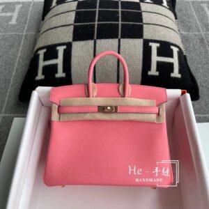 Top-Handle Bag 25cm – Swift, Rose D’ete, Rose Gold Hardware