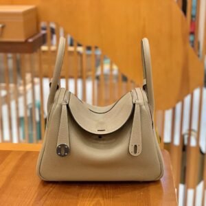 Double-Zip Bag 30cm – Togo, Gris Tourterelle, Silver Hardware