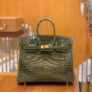 Top-Handle Bag 25cm – Niloticus, Vert Olive Crocodylus