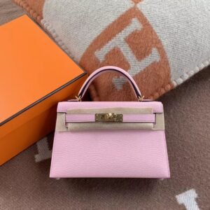 Mini Turnlock Flap Bag 19cm – Chevre, Rose Sakura, Gold Hardware