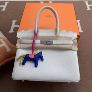 Top-Handle Bag 30cm – Togo, Blanc, Silver Hardware