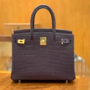 Top-Handle Bag 30cm – Porosus, Amethyste (AG-14536)