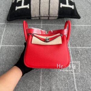 Mini Double-Zip Bag 19cm – Clemence, Rouge De Coeur, Silver Hardware