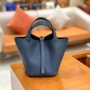 Bucket Tote 18cm – Bleu Abysse