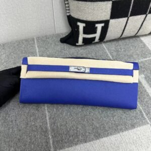 Turnlock Clutch 31cm – Epsom, Blule Electric, Silver Hardware