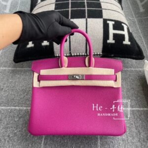 Top-Handle Bag 25cm – Togo, Rose Purple, Silver Hardware