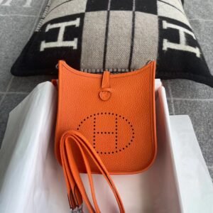 Mini Perforated Crossbody 18cm – Clemence, Orange, Gold Hardware