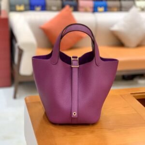 Bucket Tote 18cm – Clemence, Actiniae Purple, Gold Hardware