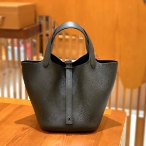 Bucket Tote 18cm – Togo, Noir (AG-16726)