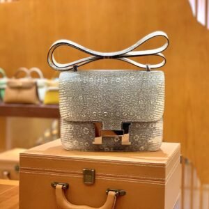 Buckle Flap Bag 24cm – Lizard, Primary Colors, Silver Hardware