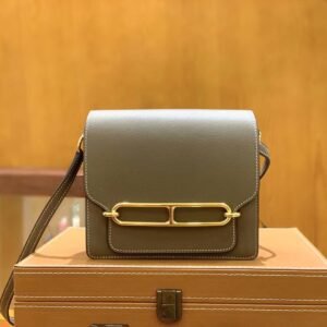 Rolling-Clasp Flap Bag 18cm – Gris Elephant
