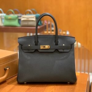 Top-Handle Bag 30cm – Togo, Classic Black, Gold Hardware