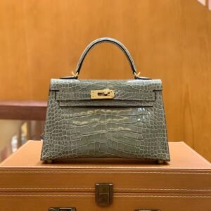 Mini Turnlock Flap Bag – Gris Tourterelle