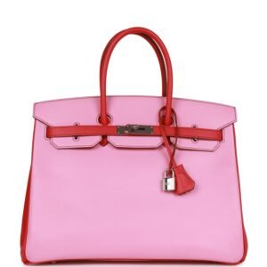 Hermes Special Order (HSS) Birkin 35 Bubblegum, Bougainvillea Epsom Palladium Hardware