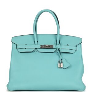 Hermes Birkin 35 Bleu Atoll Togo Palladium Hardware (MAC-H-B-250429-1)