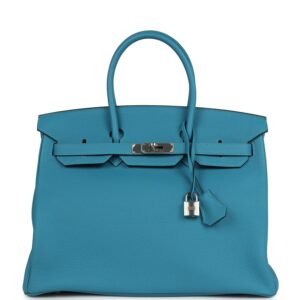 Hermes Birkin 35 Turquoise Togo Palladium Hardware