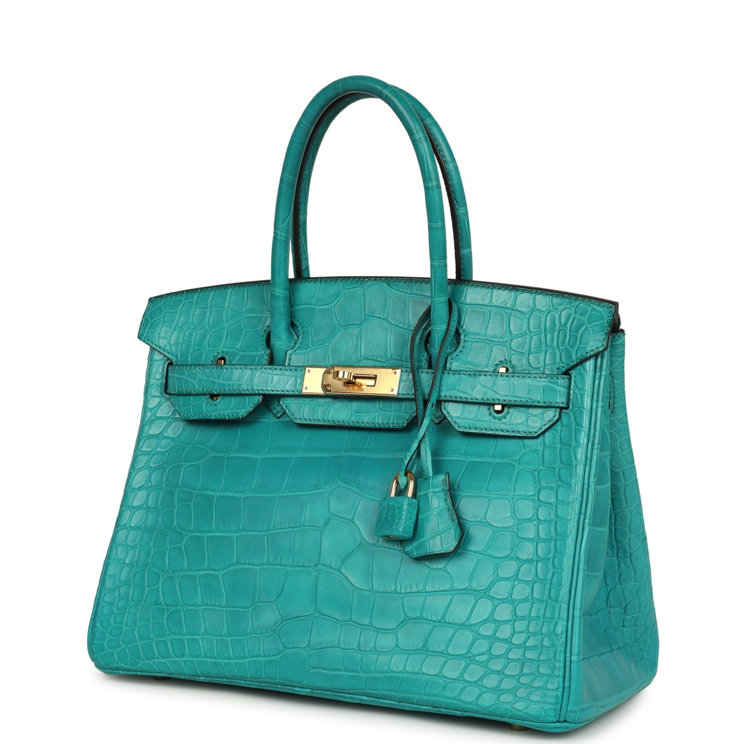 Hermes Birkin 30 Bleu Paon Matte Alligator Gold Hardware - Image 5