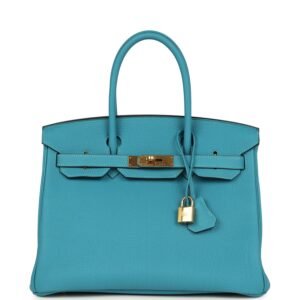 Hermes Birkin 30 Turquoise Togo Gold Hardware