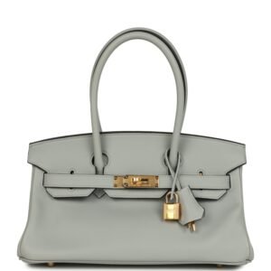 Hermes Shoulder Birkin Light 29 Bleu Glacier Evercolor Gold Hardware
