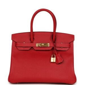 Hermes Birkin 30 Rouge Casaque Epsom Gold Hardware (MAC-H-B-251007-1)