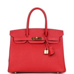 Hermes Birkin 30 Rouge Casaque Epsom Gold Hardware (MAC-H-B-251028-5)