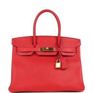 Hermes Birkin 30 Rouge Casaque Epsom Gold Hardware (MAC-H-B-251106-2)