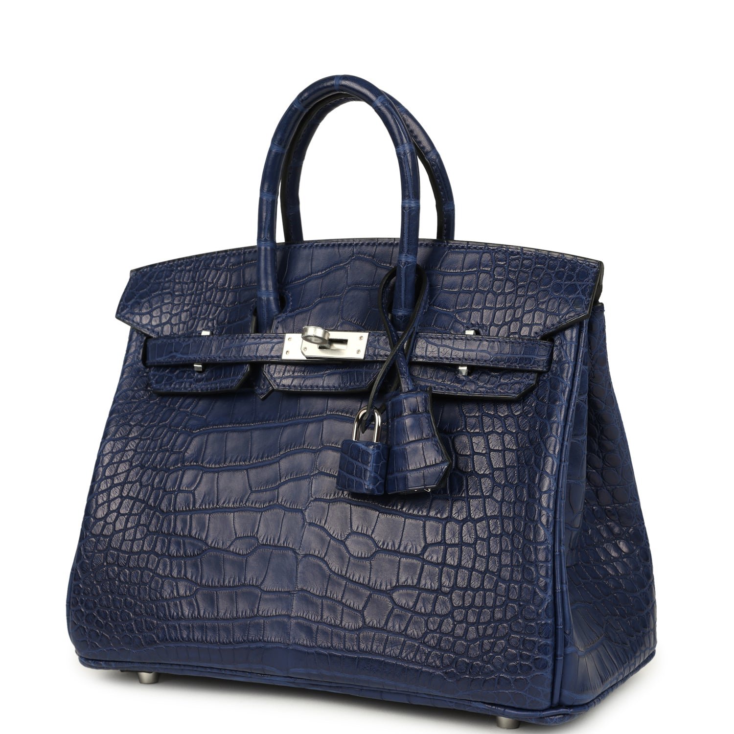 Hermes Birkin 25 Bleu Saphir Matte Alligator Palladium Hardware - Image 5