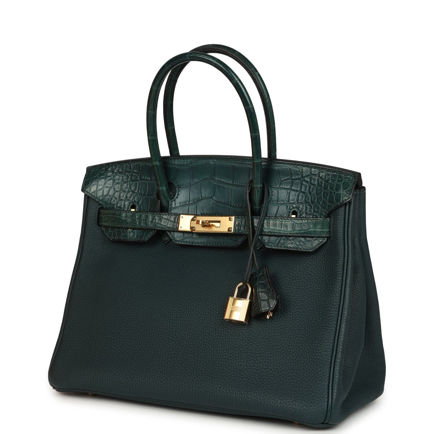 Hermes Birkin 30 Vert Cypress Togo and Matte Alligator Touch Gold Hardware - Image 5
