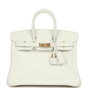 Hermes Birkin 25 New White Swift Gold Hardware