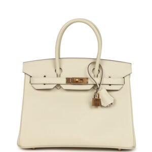 Hermes Special Order (HSS) Birkin 30 Craie Verso Epsom Rose Gold Hardware