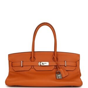Vintage Hermes Shoulder Birkin 42 JPG Orange Clemence Palladium Hardware