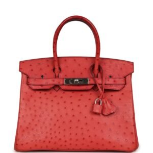 Hermes Birkin 30 Bougainvillea Ostrich Palladium Hardware