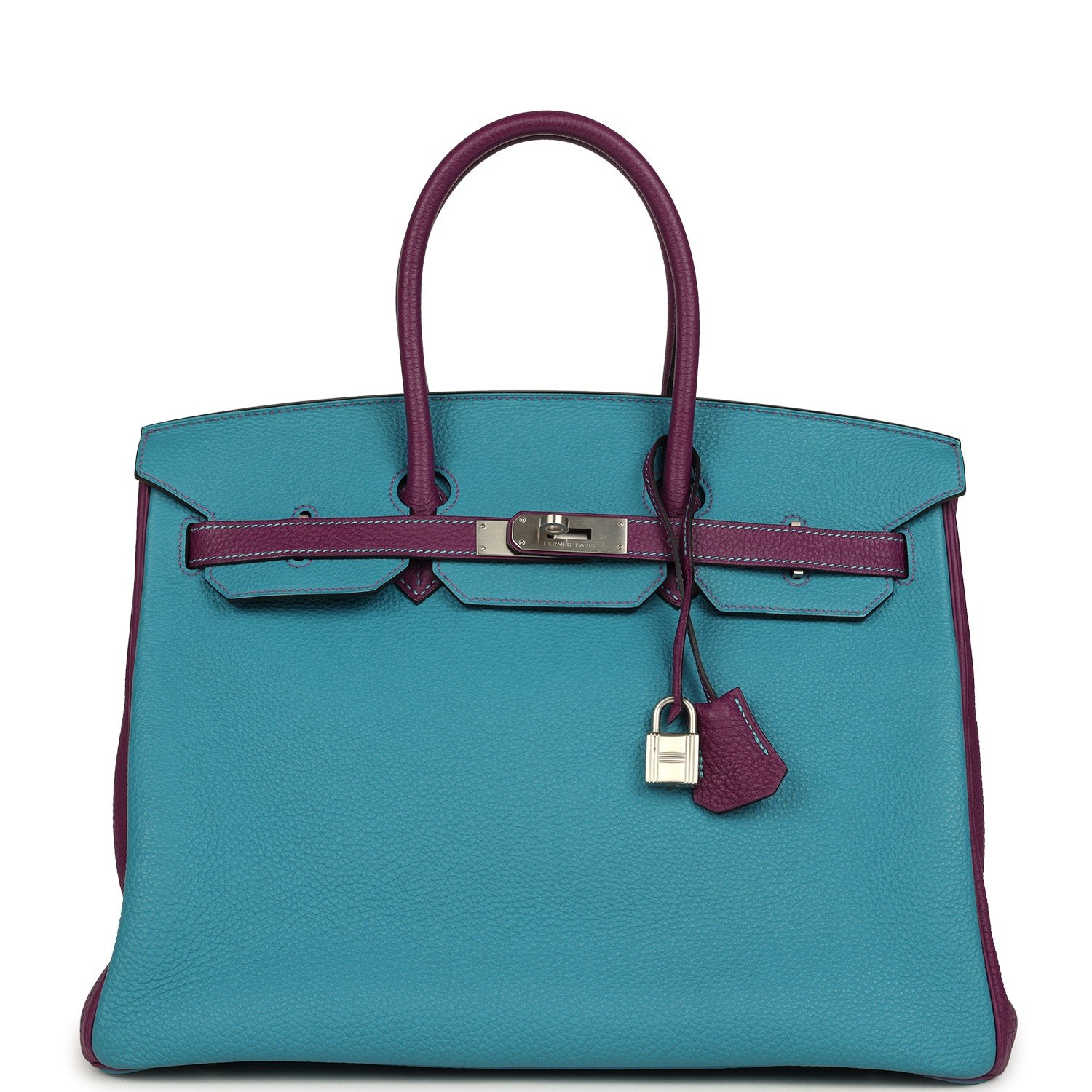 Hermes Special Order (HSS) Birkin 35 Bleu Izmir, Anemone Togo Brushed Palladium Hardware