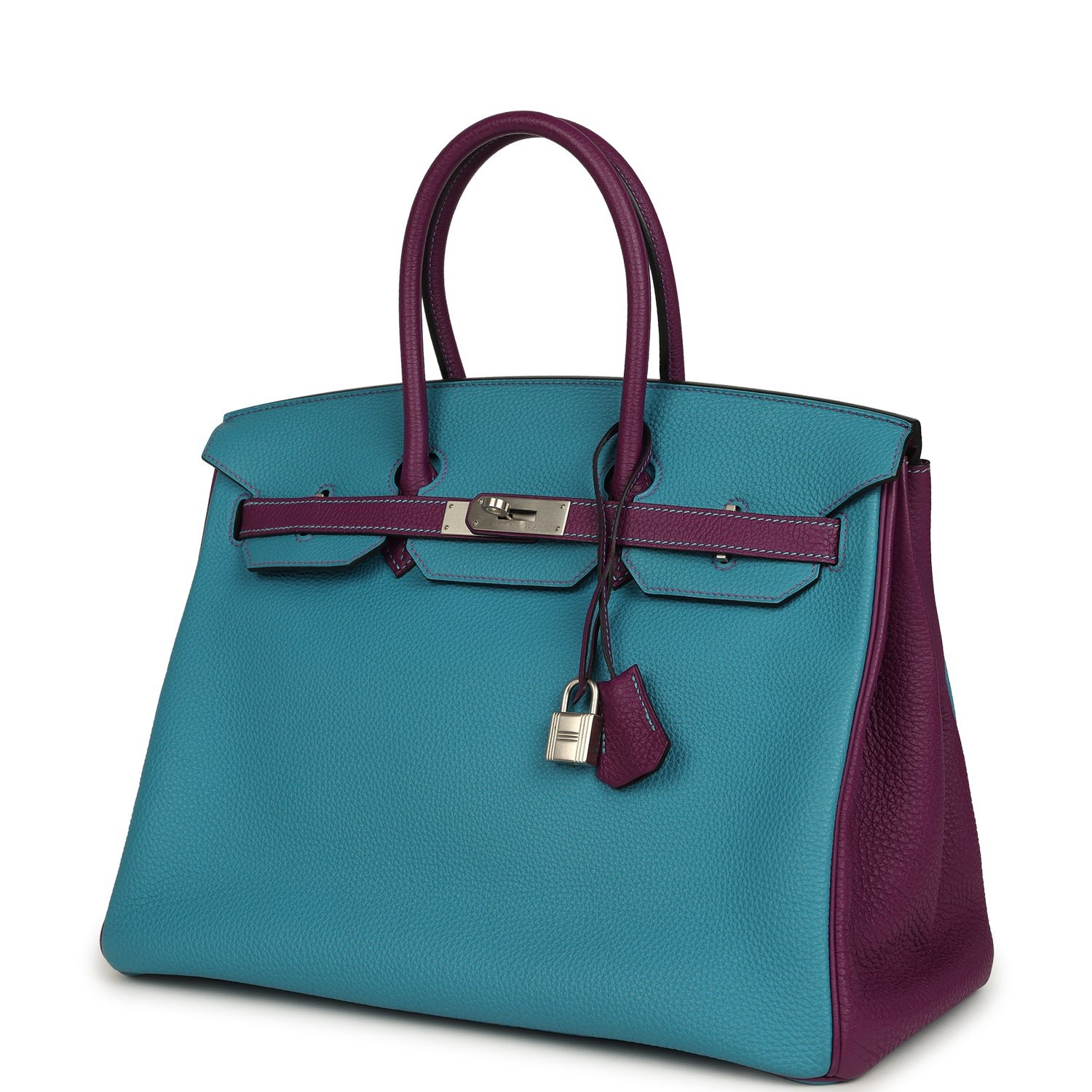 Hermes Special Order (HSS) Birkin 35 Bleu Izmir, Anemone Togo Brushed Palladium Hardware - Image 5