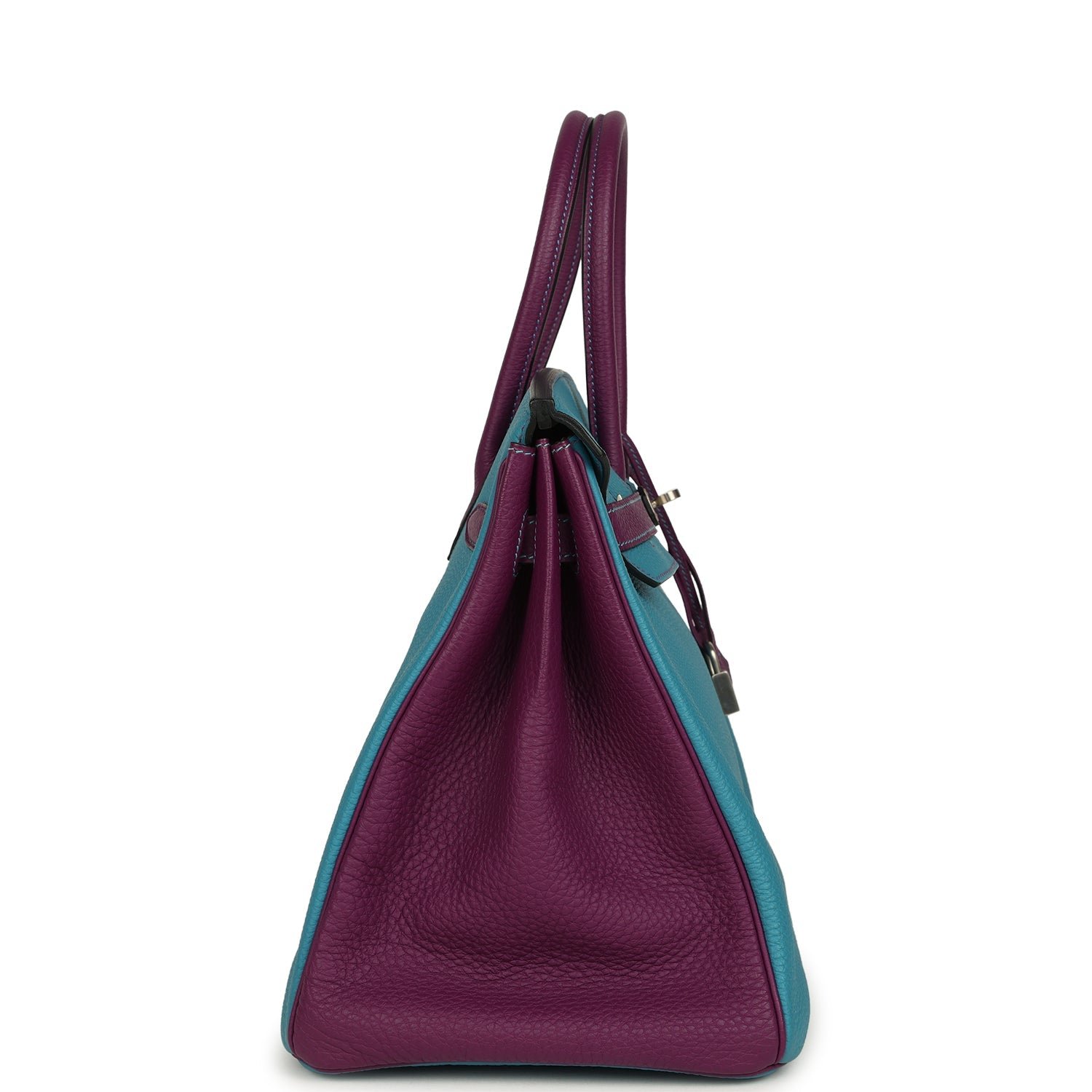 Hermes Special Order (HSS) Birkin 35 Bleu Izmir, Anemone Togo Brushed Palladium Hardware - Image 3