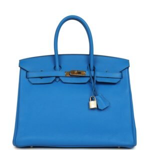Hermes Birkin 35 Bleu Hydra Clemence Gold Hardware (MAC-H-B-260105-1)