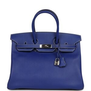 Hermes Candy Birkin 35 Bleu Electric Verso Epsom Palladium Hardware