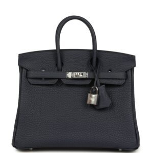 Hermes Birkin 25 Bleu Nuit Togo Palladium Hardware
