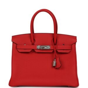 Hermes Birkin 30 Rouge Radieux Togo Palladium Hardware