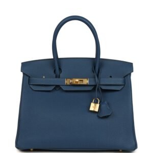 Hermes Birkin 30 Deep Bleu Togo Gold Hardware