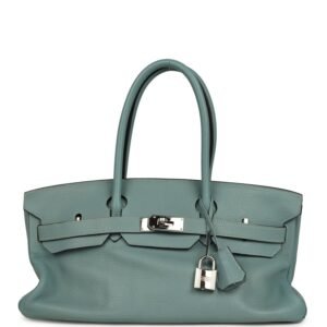 Vintage Hermes Shoulder Birkin 42 JPG Ciel Togo Palladium Hardware