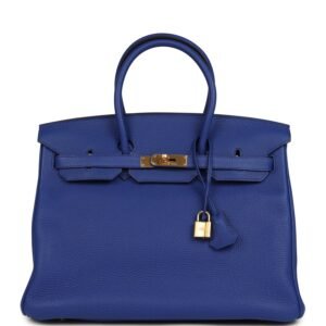 Hermes Birkin 35 Bleu Electric Togo Gold Hardware