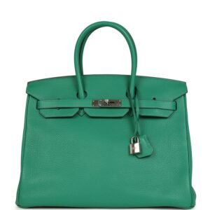 Hermes Birkin 35 Vert Vertigo Verso Clemence Palladium Hardware